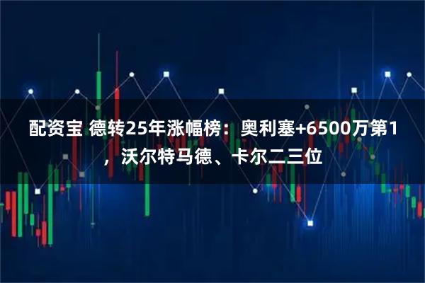 配资宝 德转25年涨幅榜：奥利塞+6500万第1，沃尔特马德、卡尔二三位